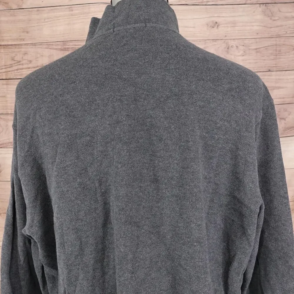 Polo Ralph Lauren‎ Sweater Mens XL Gray Quarter Zip Pullover Mock Neck